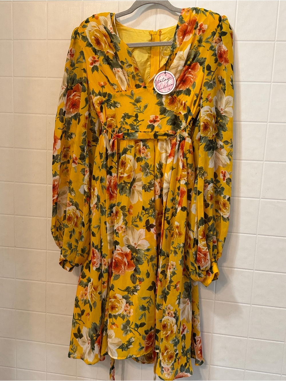 NWT vintage vandalizm Zelda Dress in Mustard